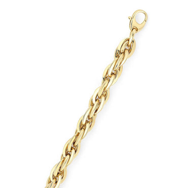 Polished Double Oval Link Chain Necklace in 14k Yellow Gold
