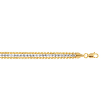 Triple Strand Rope Chain Bracelet in 10k Two Tone Gold (6.35 mm)