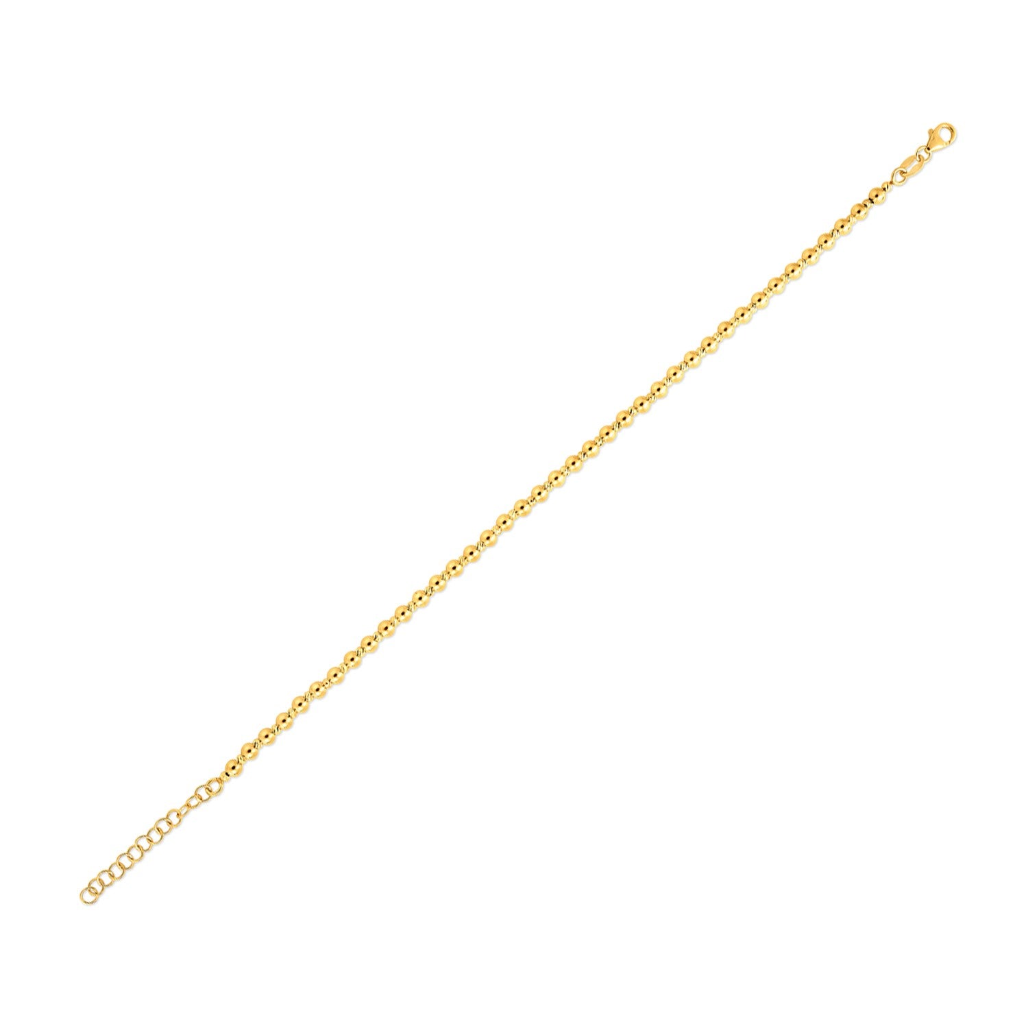 Duo Bead Bracelet in 14K Yellow Gold (3.00mm) in a sleek high-contrast midnight luxury editorial style