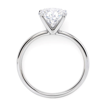 3 Carat Oval Lab Grown IGI G/VS1 Diamond Solitaire Ring in 10K White Gold