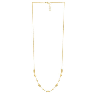 Adjustable Puff Pebble Necklace in 14K Yellow Gold