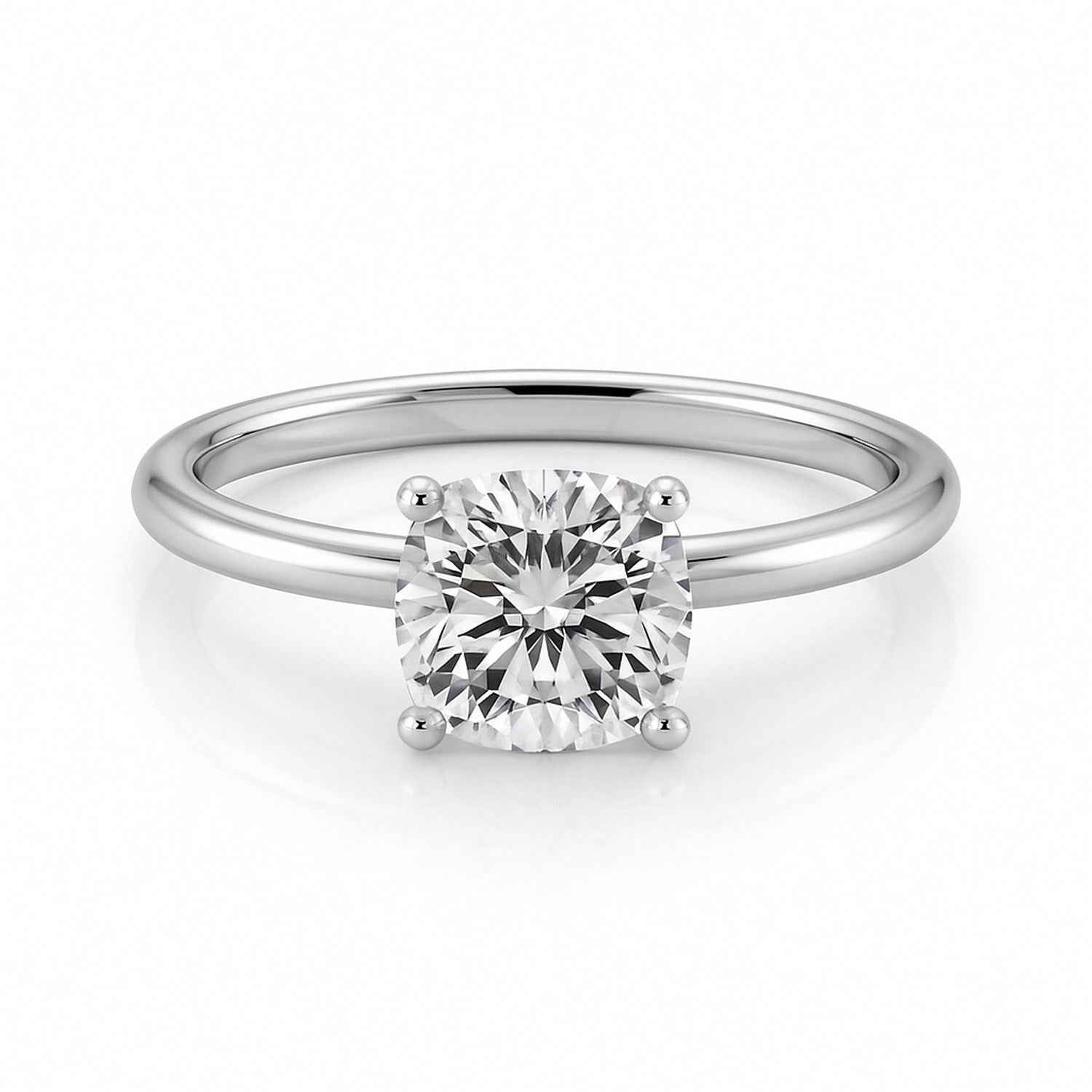 14k white gold ring set with lab-grown diamonds