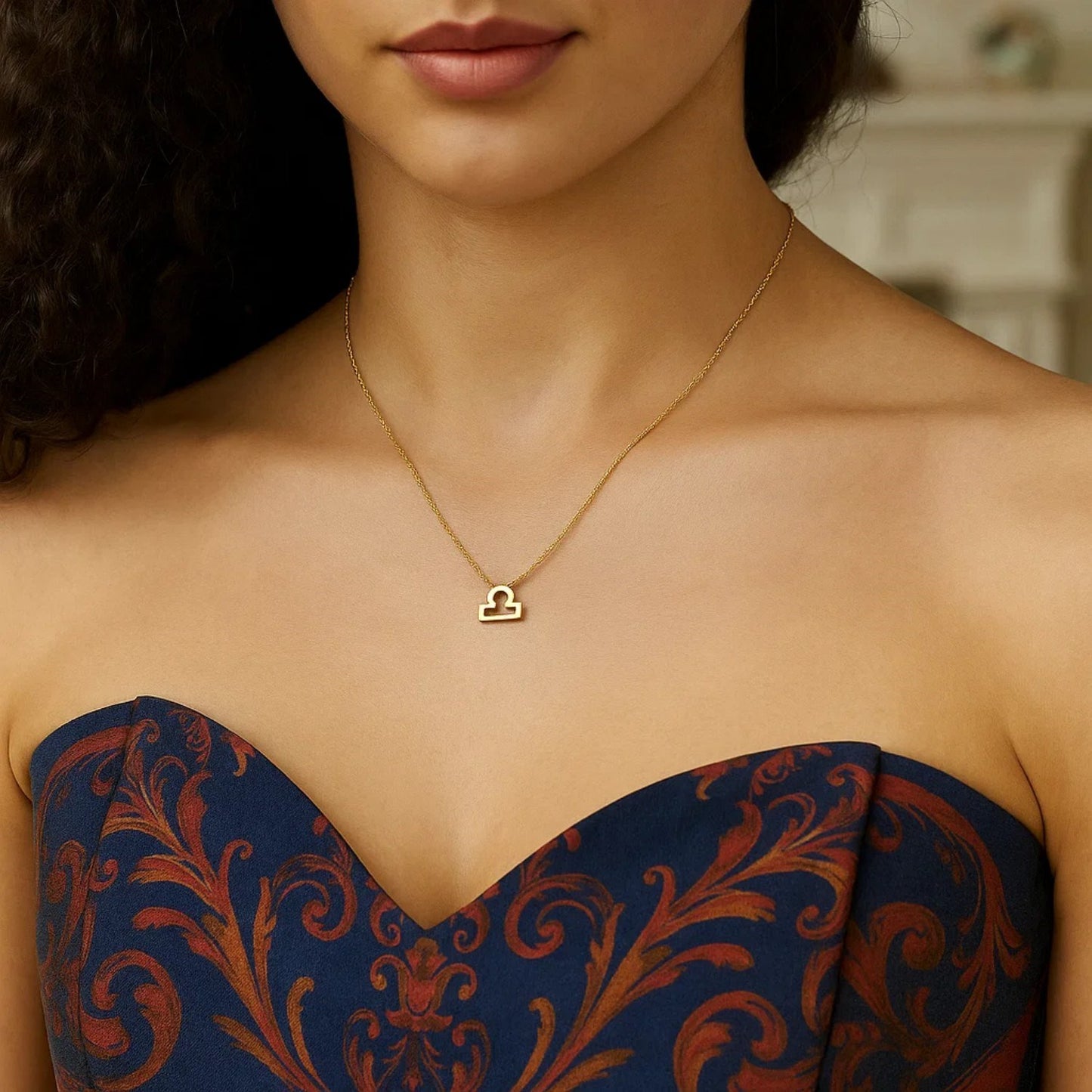 14K Yellow Gold Libra Necklace