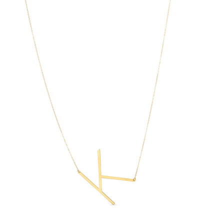 14K Yellow Gold Yours Truly Large Initial K Necklace