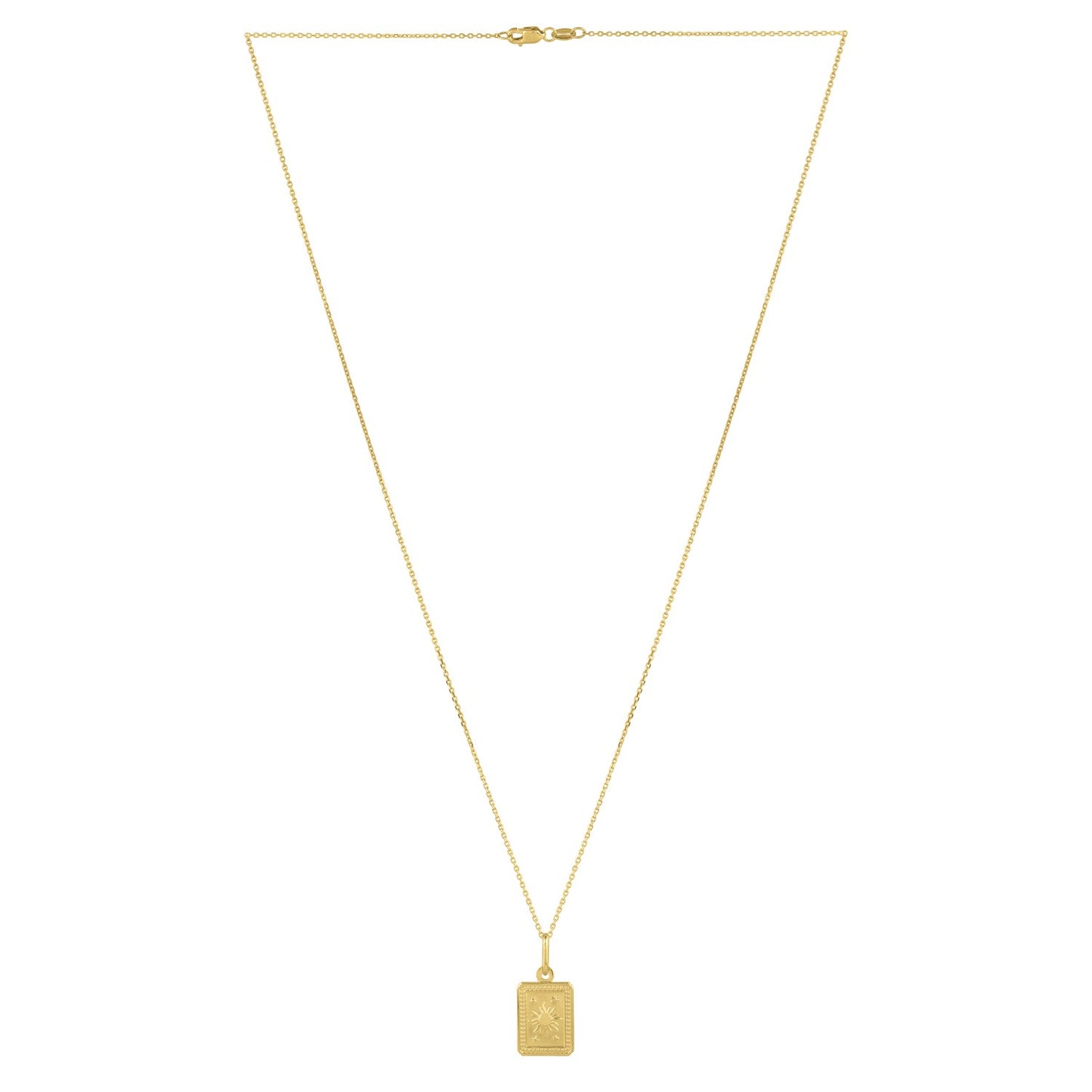 Sun and Stars Necklace in 14K Yellow Gold