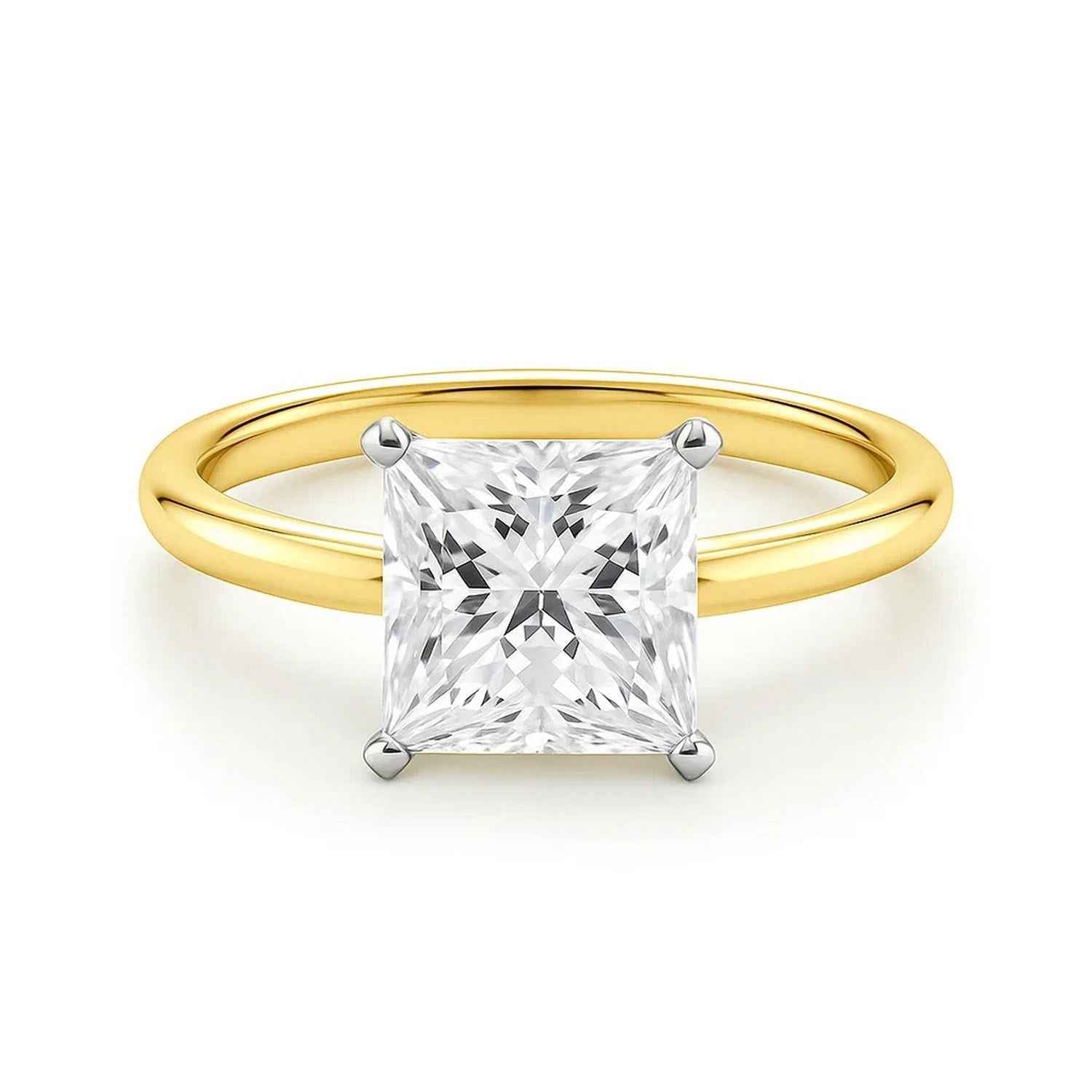 14k yellow gold ring set with lab-grown diamonds