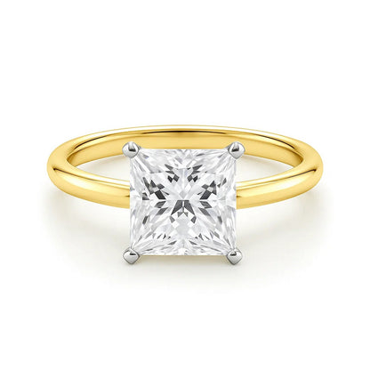 3 Carat Princess Lab Grown IGI G/VS1 Diamond Solitaire Ring in 14K Yellow Gold