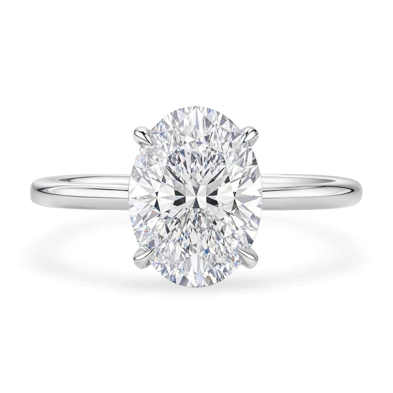 10k white gold ring set with lab-grown diamonds