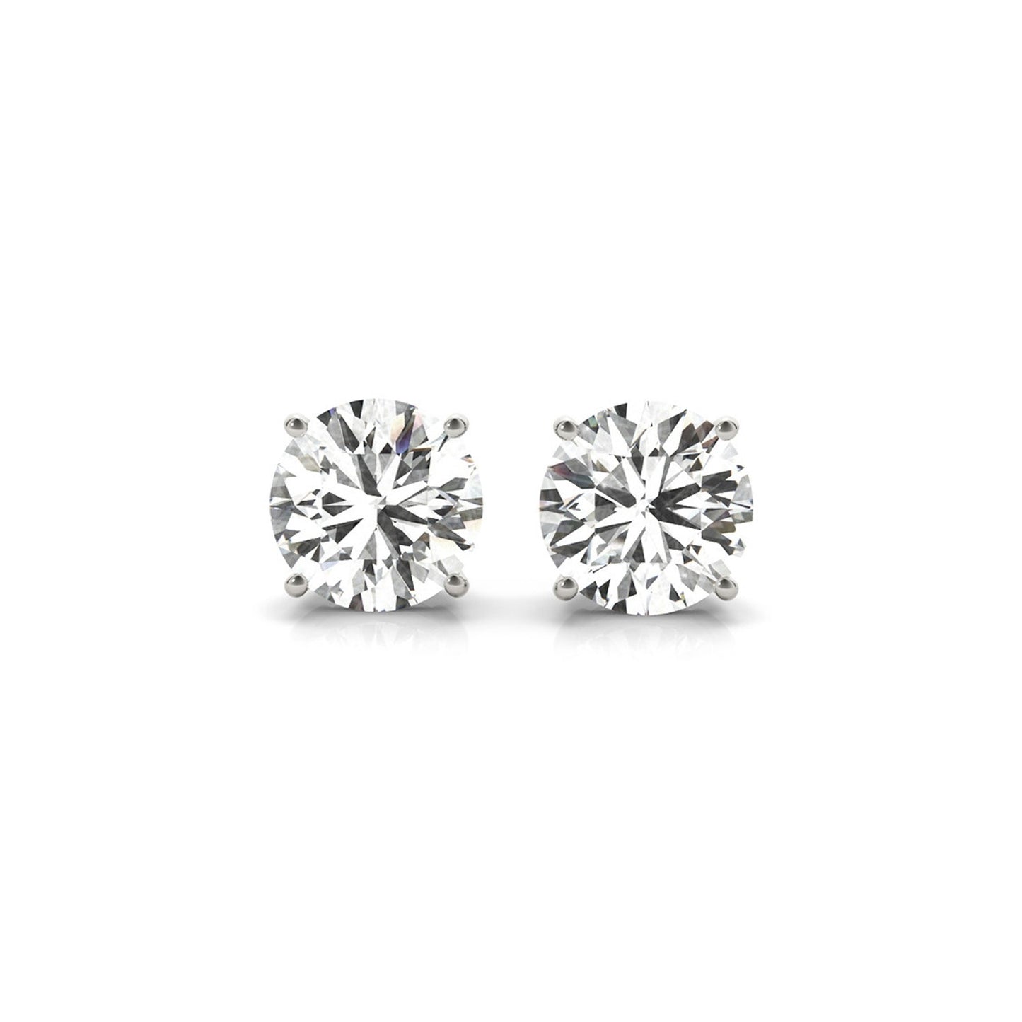4 cttw Certified IGI Lab Grown Round Diamond Stud Earrings 14k White Gold(G/VS2) in a sleek high-contrast midnight luxury edi