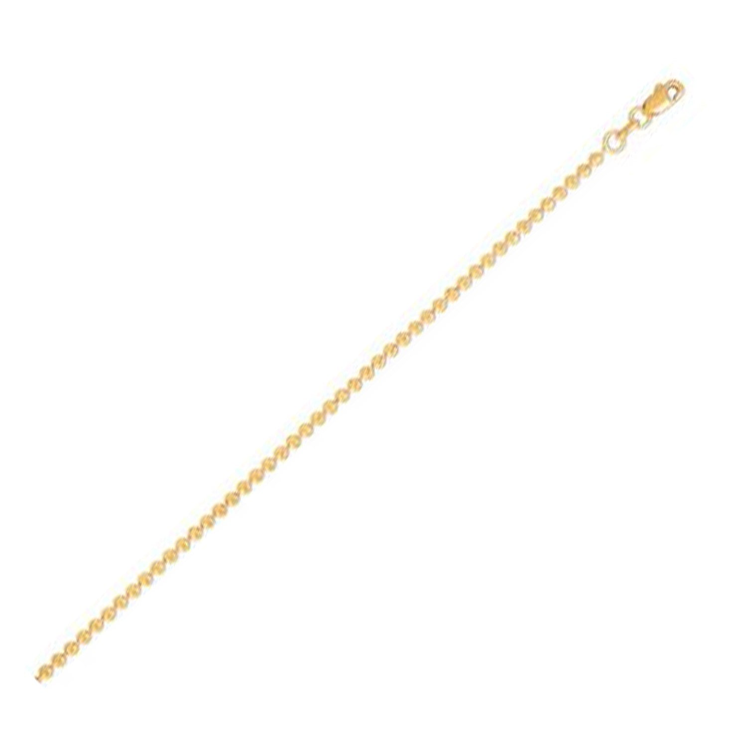 Moon Cut Bead Chain in 14k Yellow Gold (2.00 mm) in a sleek high-contrast midnight luxury editorial style