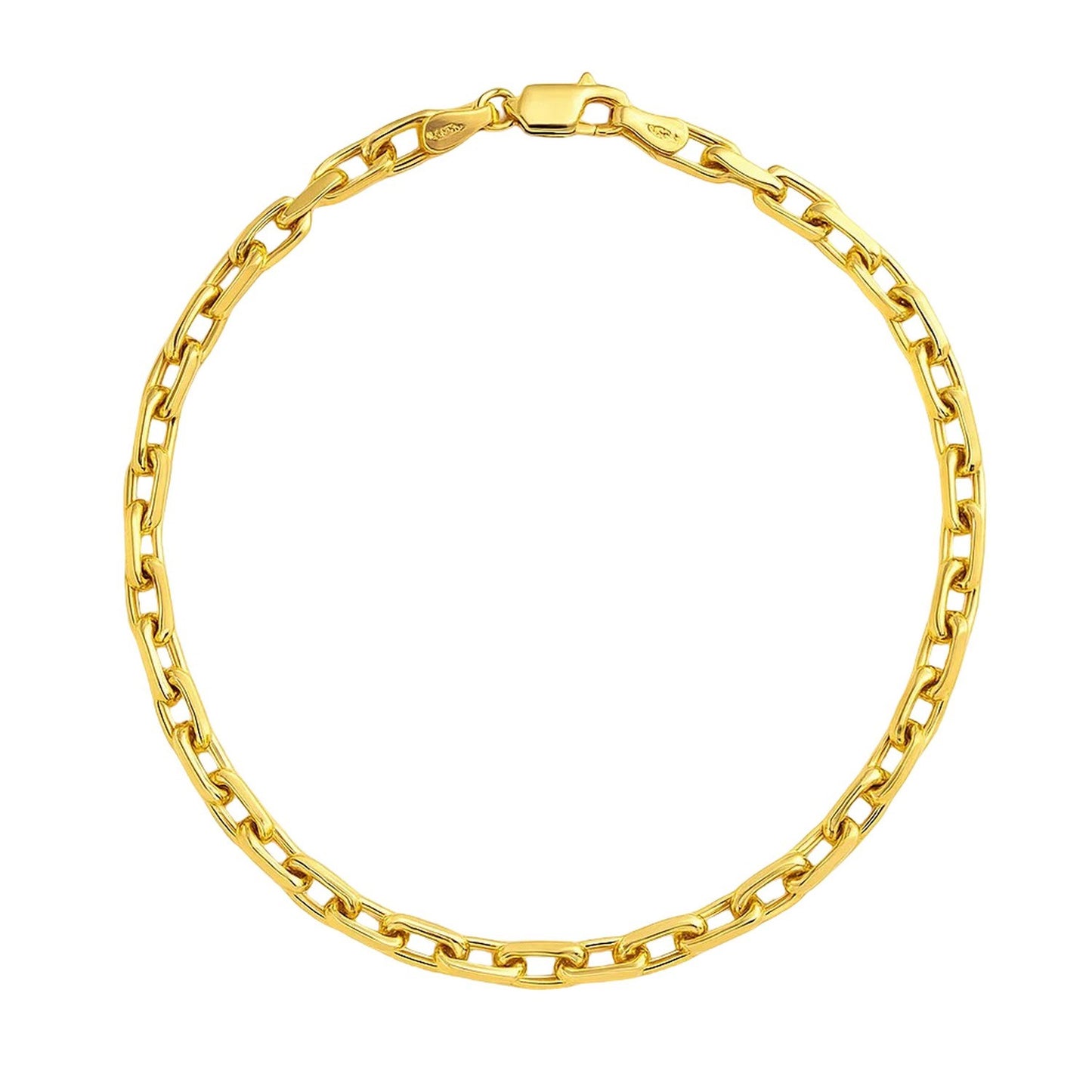 14k Yellow Gold French Cable Chain Bracelet (2.50 mm) in a sleek high-contrast midnight luxury editorial style