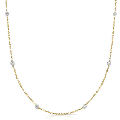 14K Yellow Gold Diamonds by the Yard Necklace