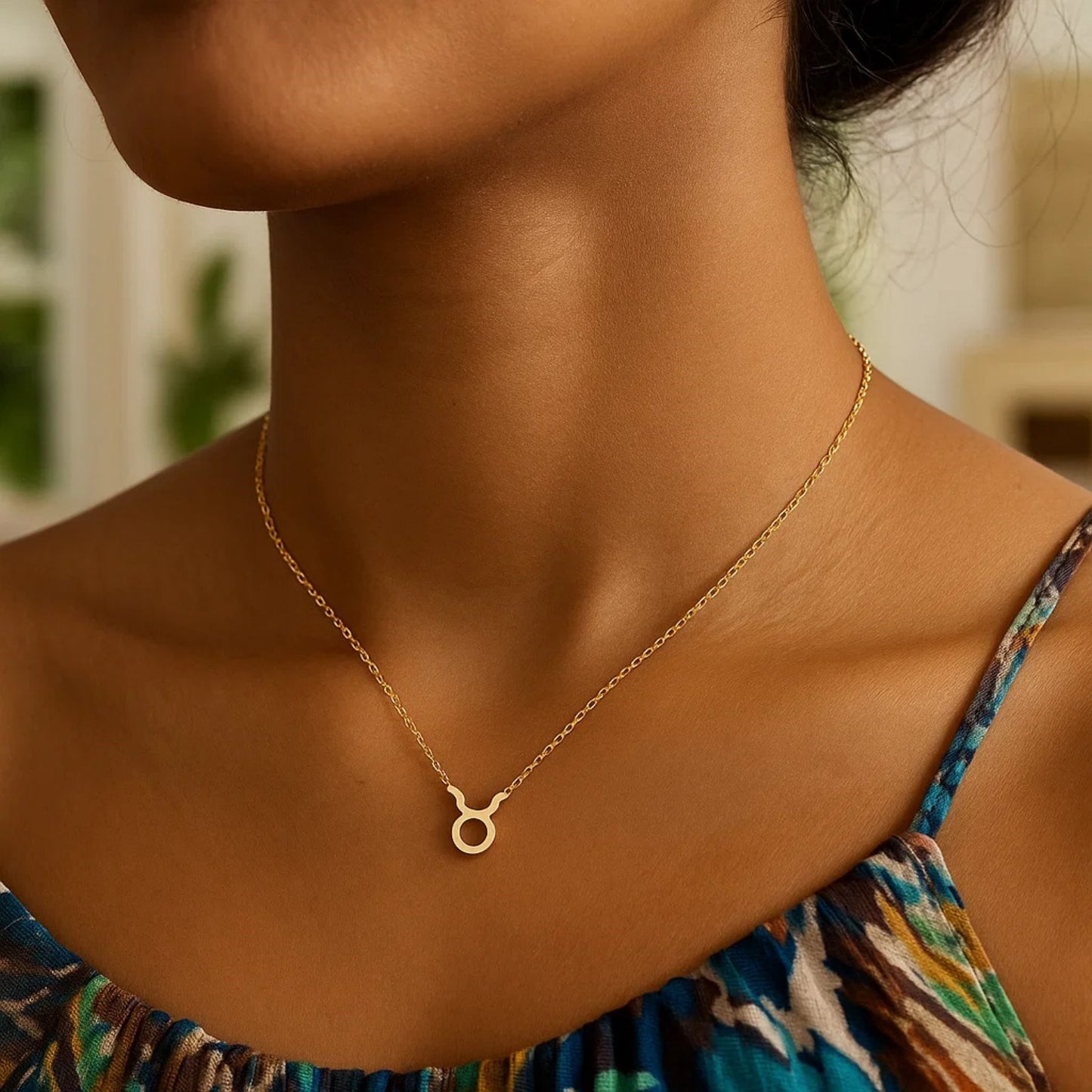 14K Yellow Gold Taurus Necklace