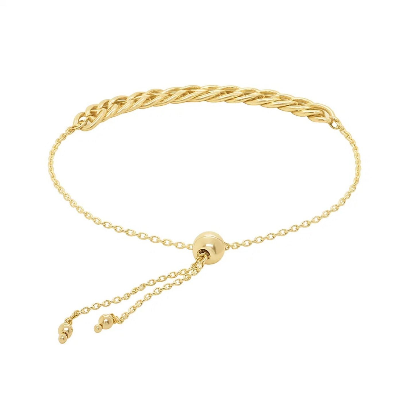 Adjustable Chain Bracelet in 14k Yellow Gold (5.00 mm)