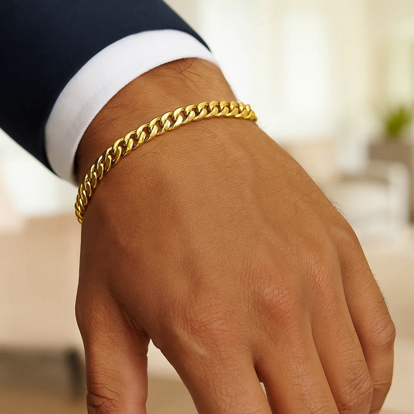14k Yellow Gold Semi Solid Miami Cuban Bracelet (6.10 mm)