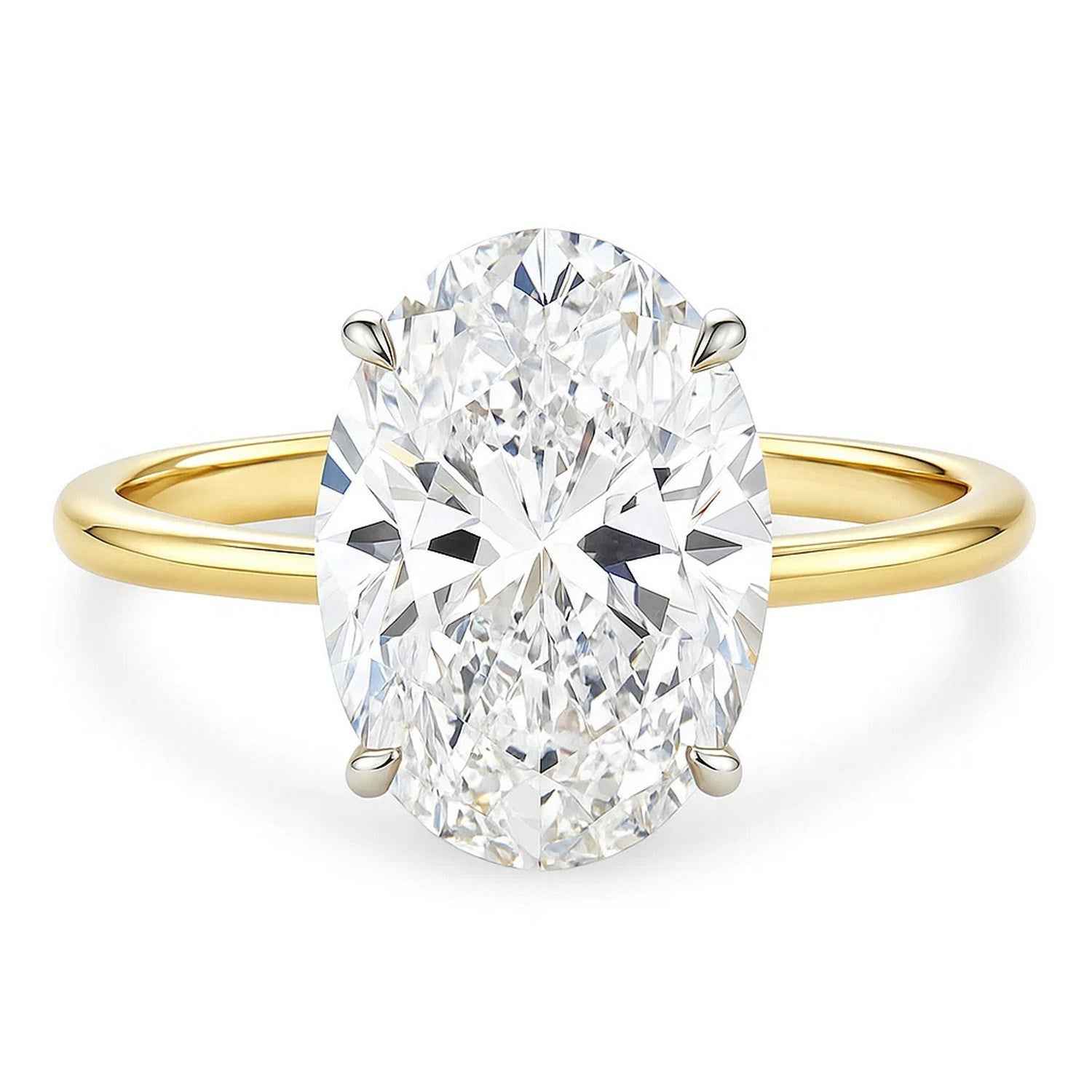 14k yellow gold ring set with lab-grown diamonds