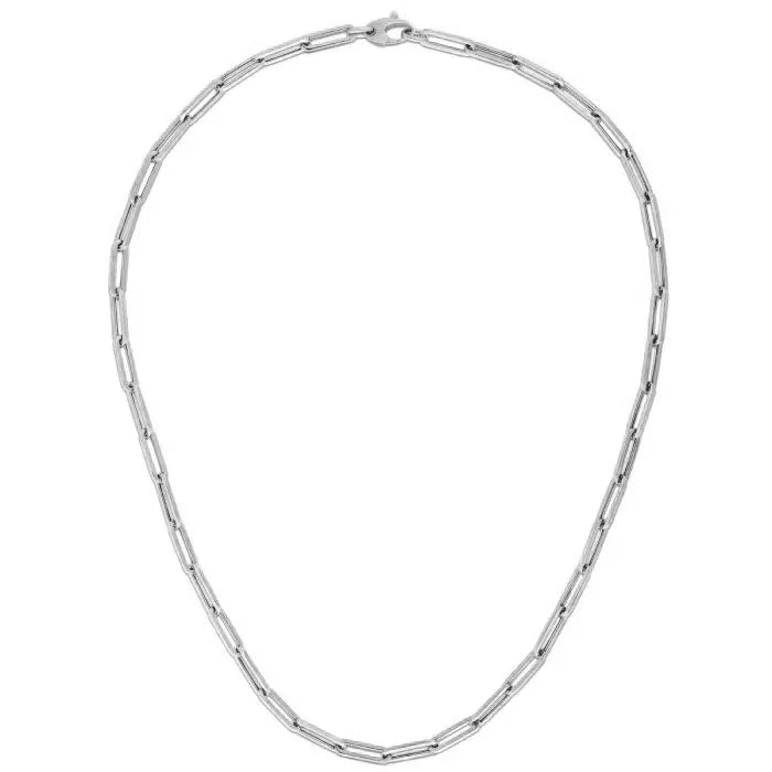 14k White Gold Bold Paperclip Chain (4.2 mm) - Peelerie