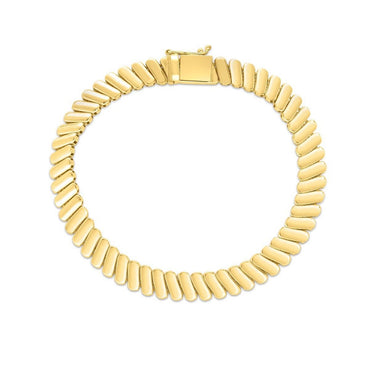 14k Yellow Gold Rib Link Bracelet (7.00 mm)