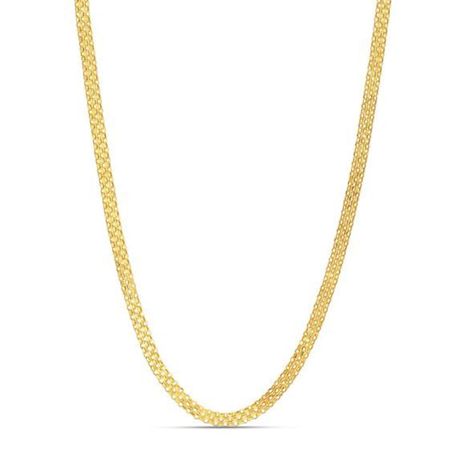 14k Yellow Gold Bismark Chain (3.50 mm) in a sleek high-contrast midnight luxury editorial style