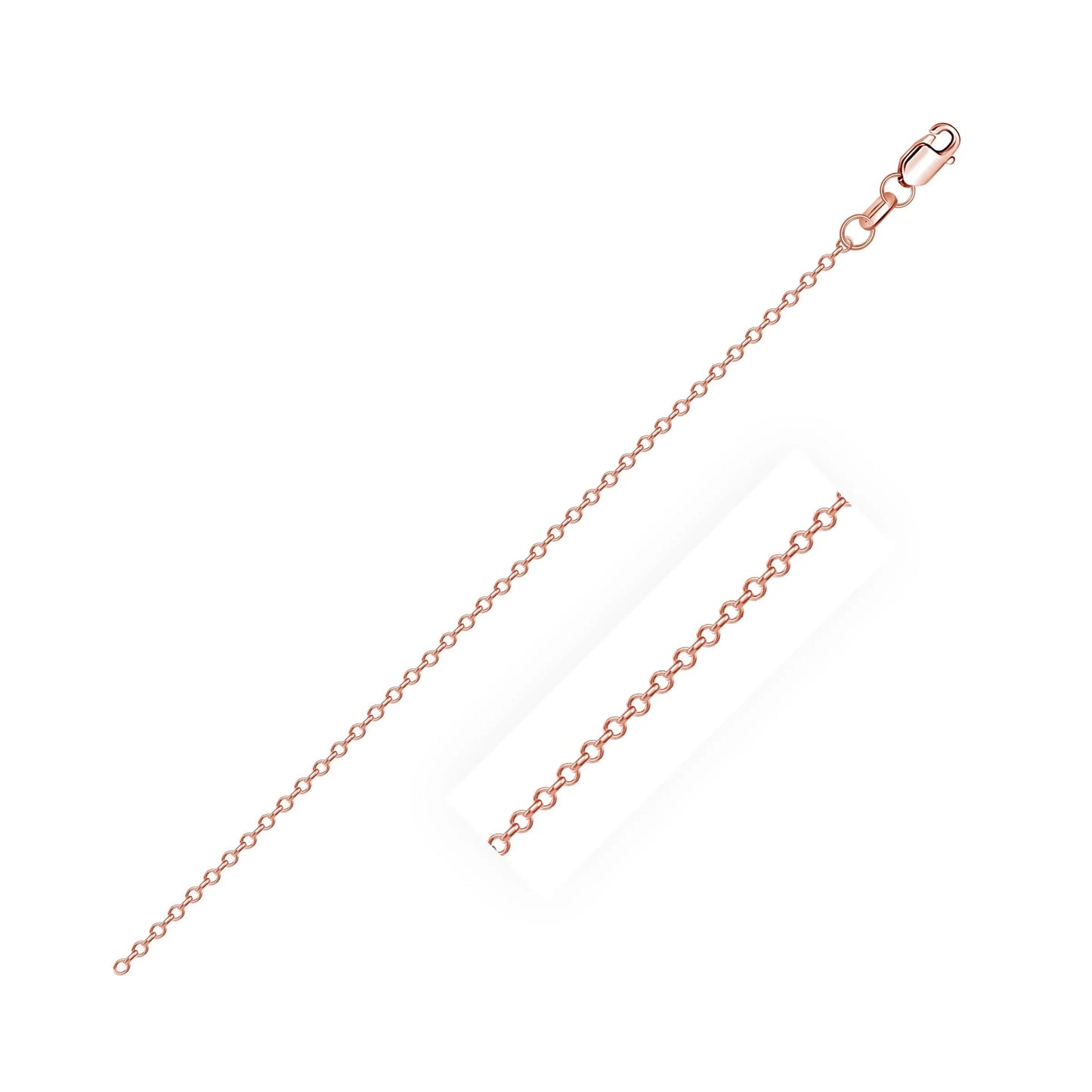 18k Rose Gold Diamond Cut Cable Link Chain (0.80 mm) - Peelerie