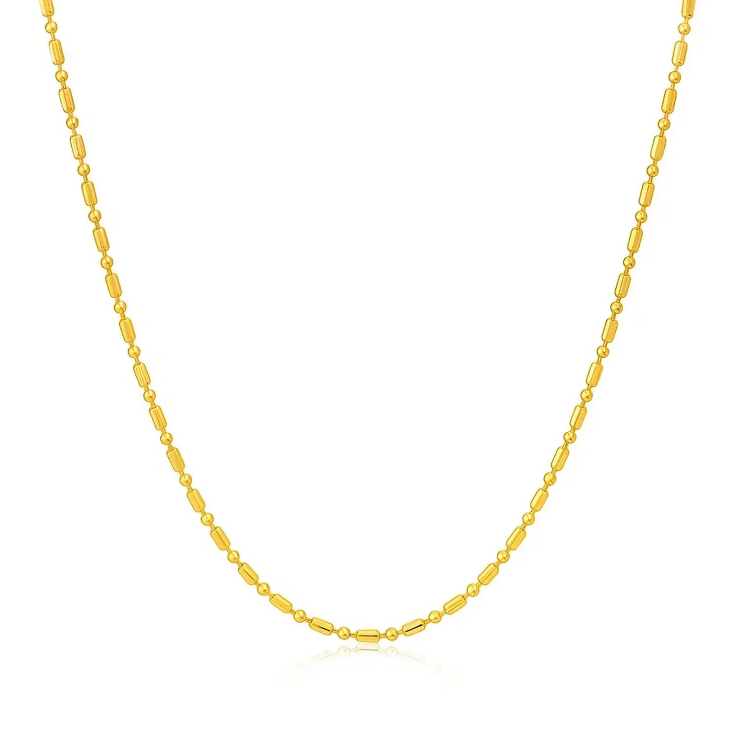 14k Yellow Gold Diamond-Cut Bead Chain (0.90 mm) - Peelerie