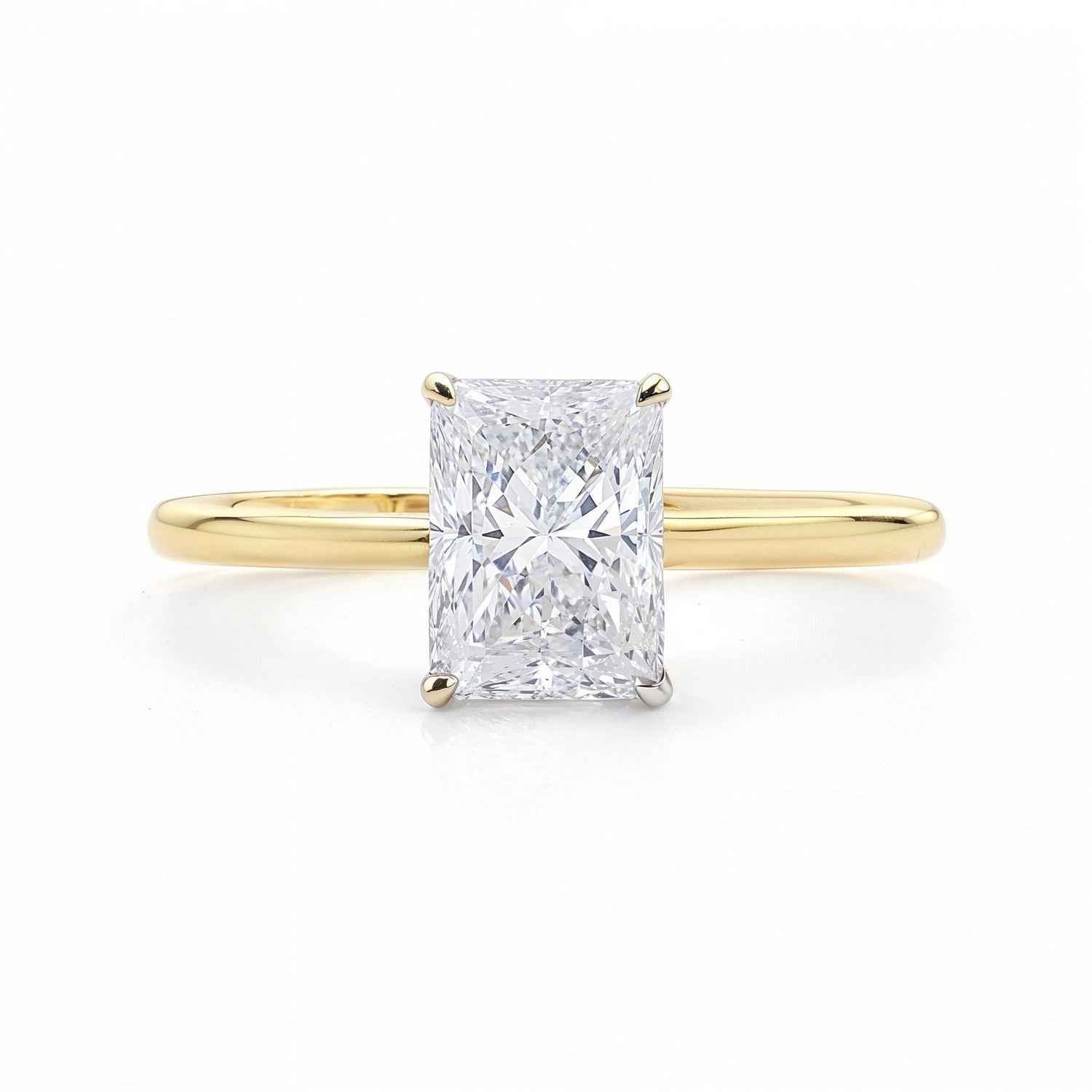 10k yellow gold ring set with lab-grown diamonds