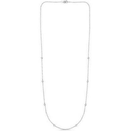 14K White Gold Diamonds by the Yard Necklace