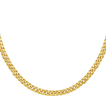 14K Yellow Gold Petite Faceted Cuban Link Chain Necklace (4.50 mm)
