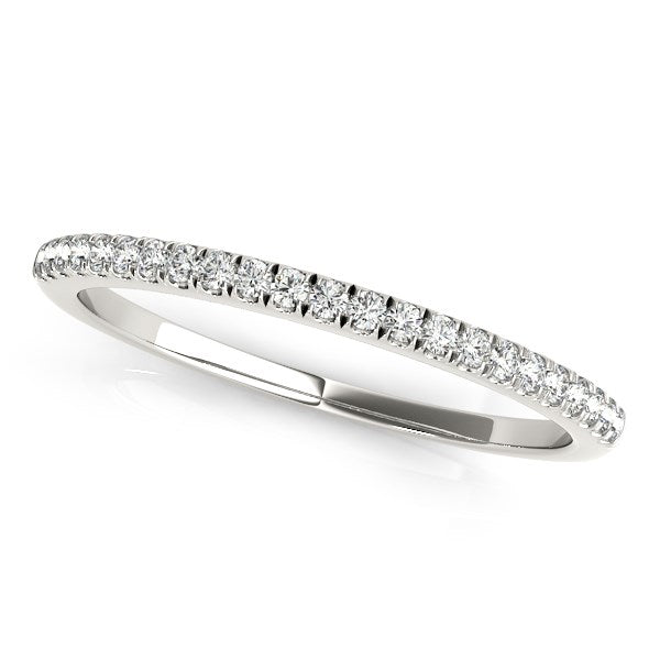 14k White Gold Diamond Pave Set Wedding Band (1/8 cttw) in a sleek high-contrast midnight luxury editorial style