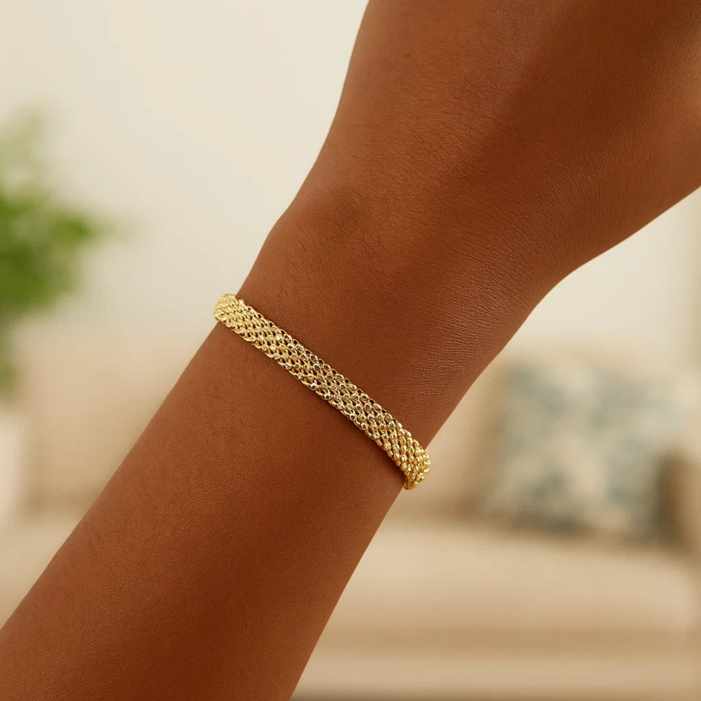 14k Yellow Gold Bismark Bracelet (4.70 mm)