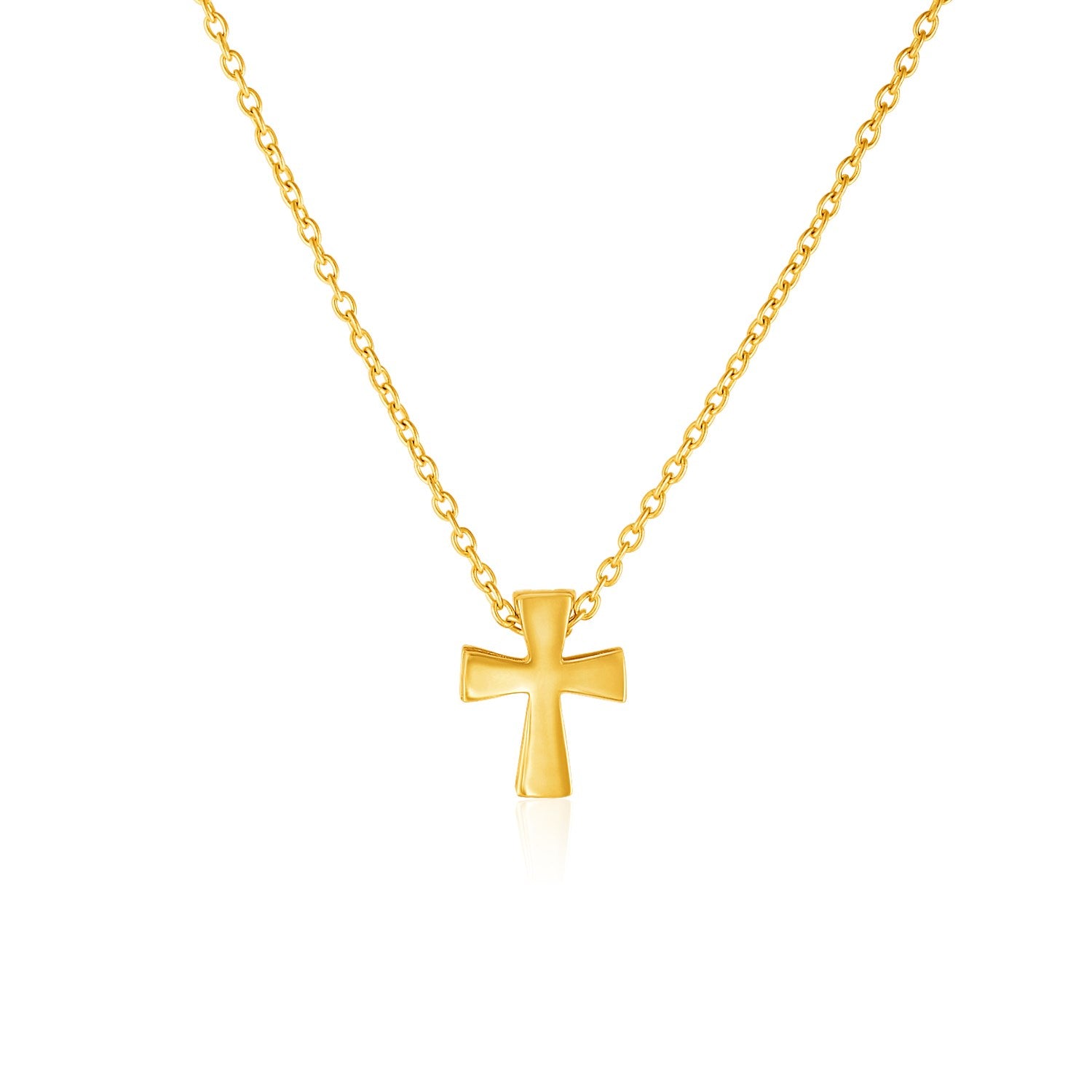 14k Yellow Gold with Cross Pendant in a sleek high-contrast midnight luxury editorial style