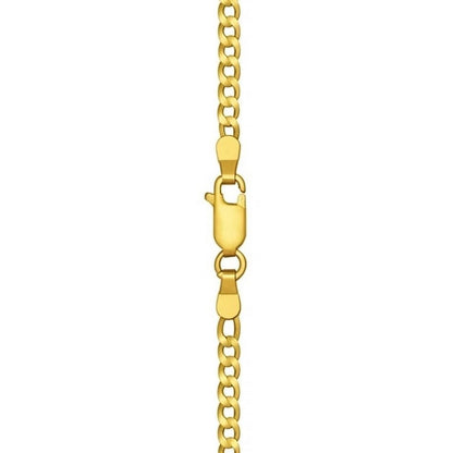 14k Yellow Gold Solid Curb Chain (2.60 mm)