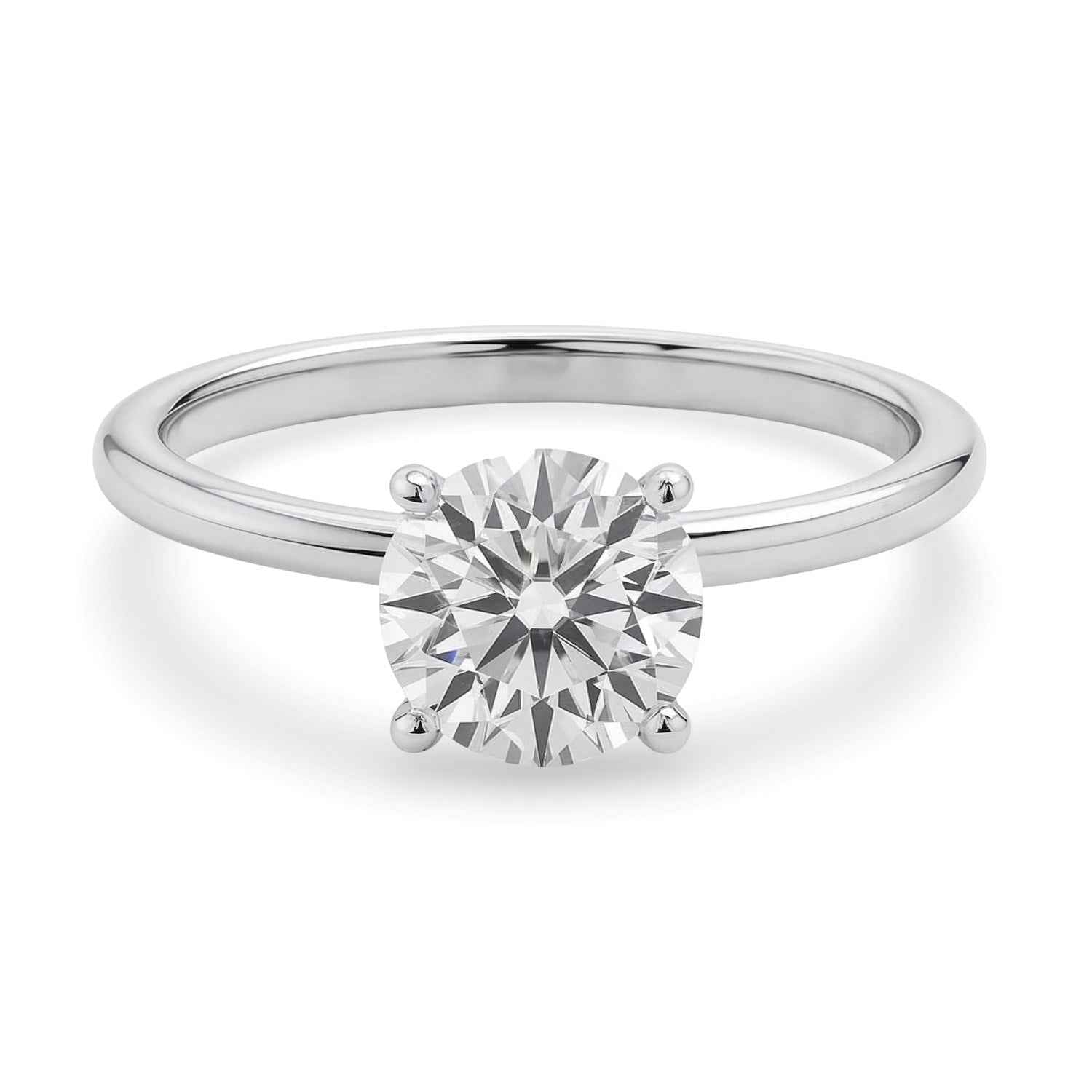 Sterling silver ring set with lab-grown diamonds