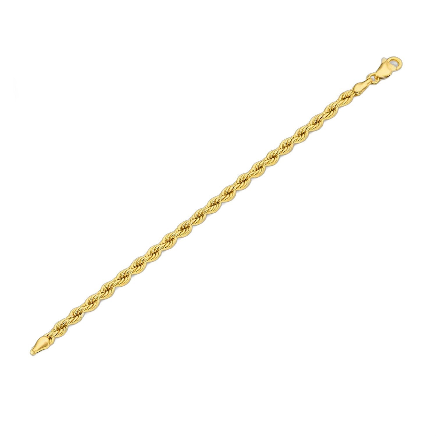 Silk Rope Chain Bracelet in 14k Yellow Gold (4.30 mm) in a sleek high-contrast midnight luxury editorial style