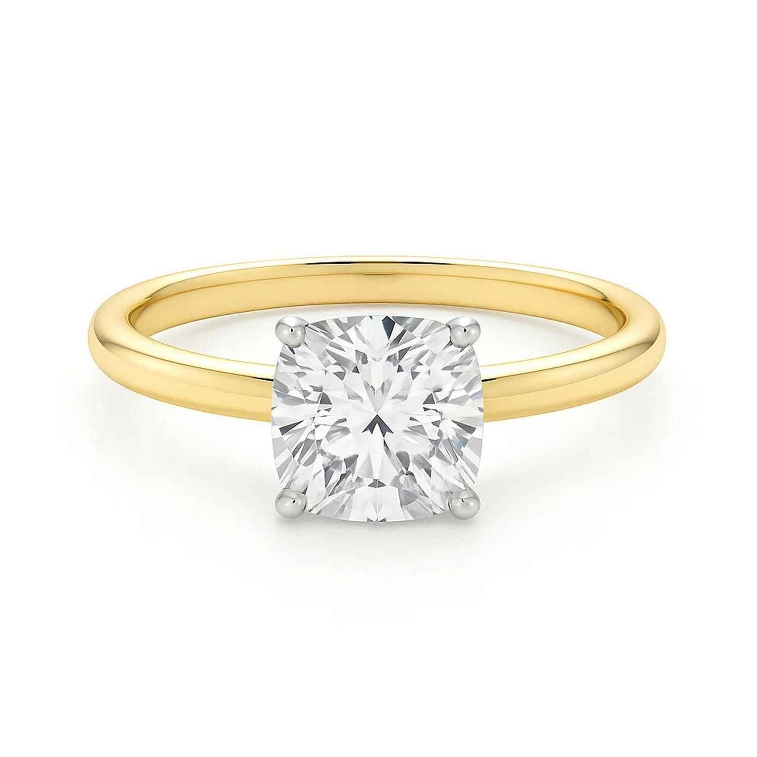 14k yellow gold ring set with lab-grown diamonds