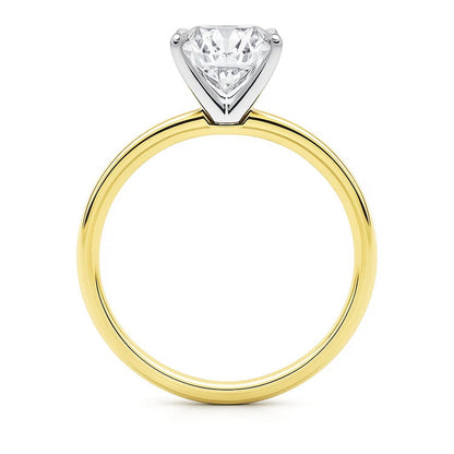 3 Carat Cushion Lab Grown IGI G/VS1 Diamond Solitaire Ring in 14K Yellow Gold