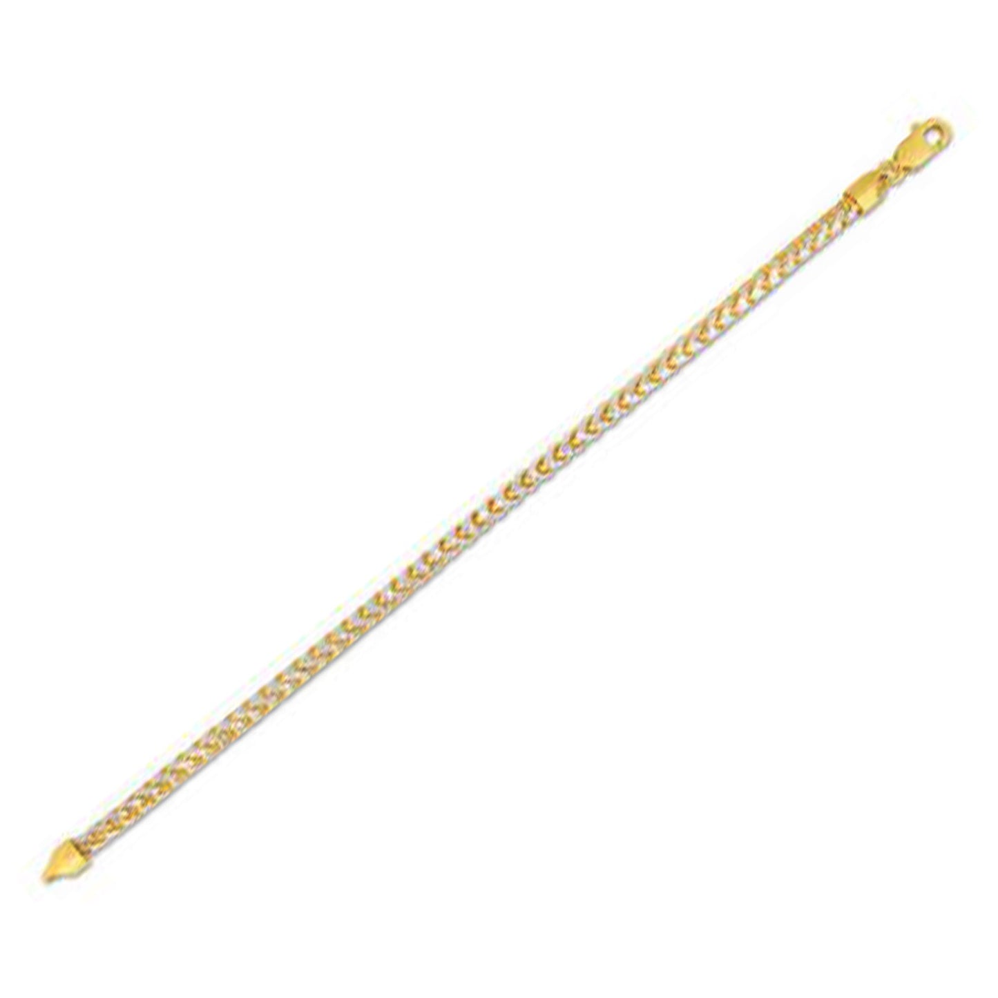 Round Pave Franco Chain Bracelet in 14k Yellow Gold (4.00 mm) in a sleek high-contrast midnight luxury editorial style