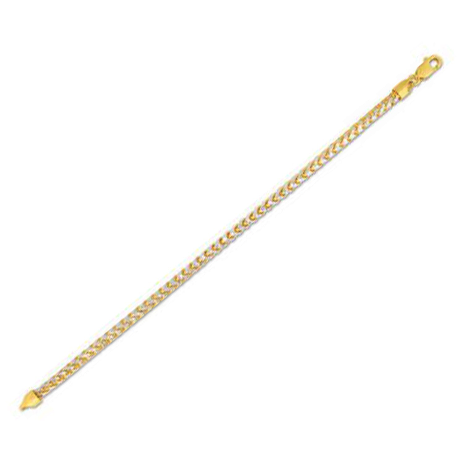 Round Pave Franco Chain Bracelet in 14k Yellow Gold (4.00 mm) in a sleek high-contrast midnight luxury editorial style
