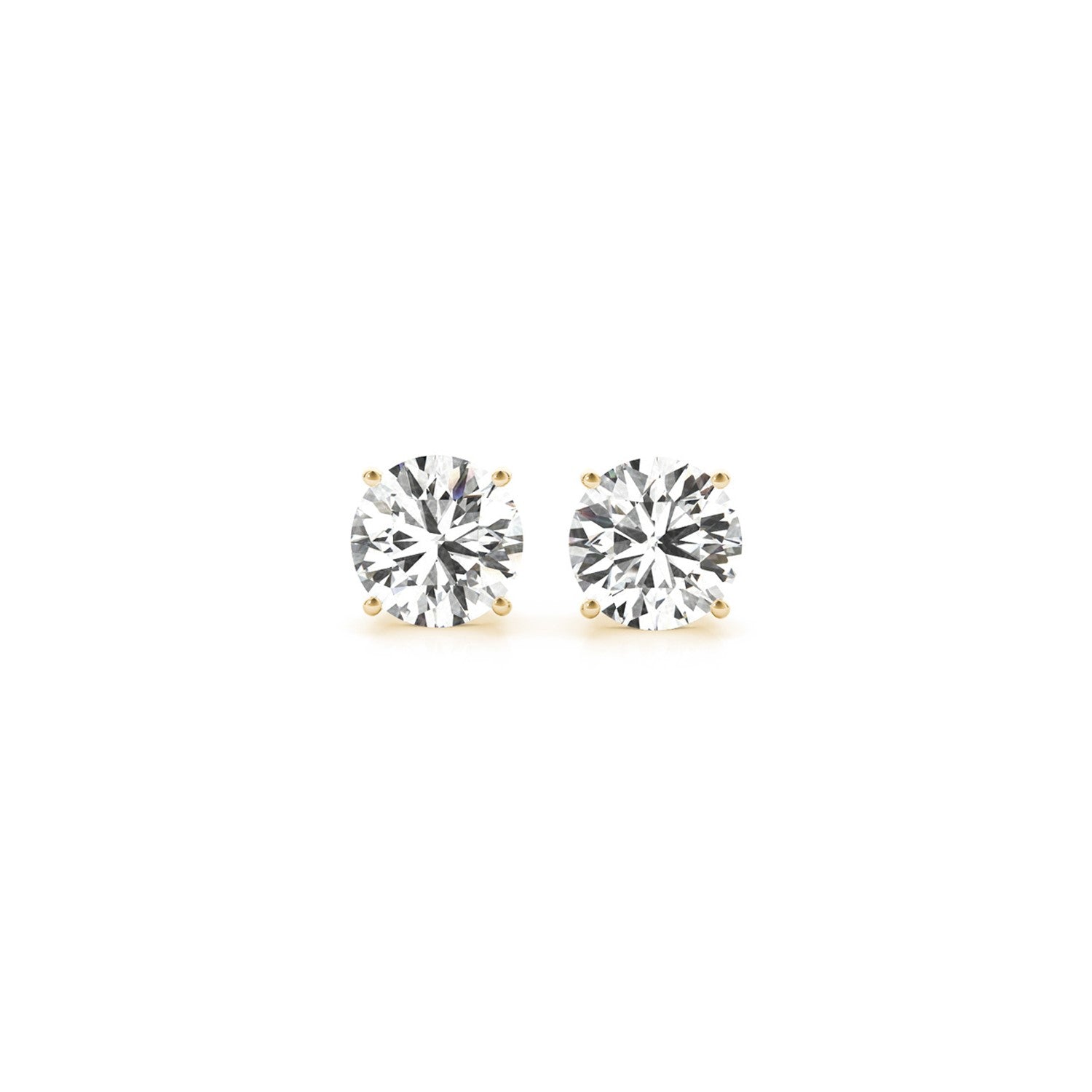 1 1/2 cttw Certified IGI Lab Grown Round Diamond Earrings 14k Yellow Gold(G/VS2) in a sleek high-contrast midnight luxury edi