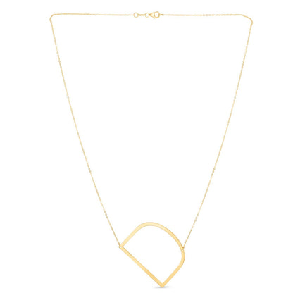 14K Yellow Gold Yours Truly Large Initial D Necklace