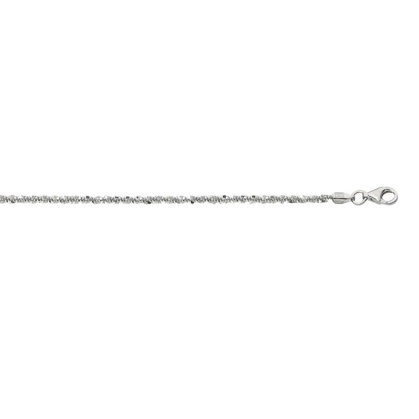 Sterling Silver Rhodium Plated Sparkle Anklet