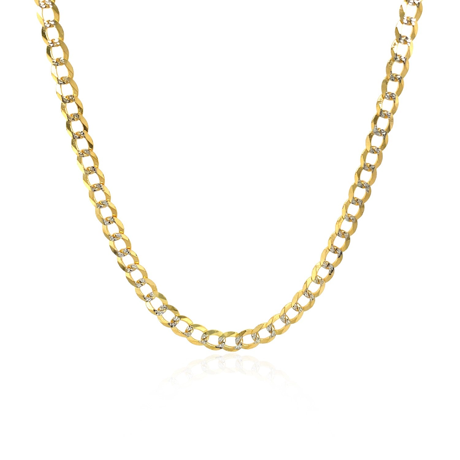 14k Two Tone Gold Pave Curb Chain (3.20 mm) in a sleek high-contrast midnight luxury editorial style