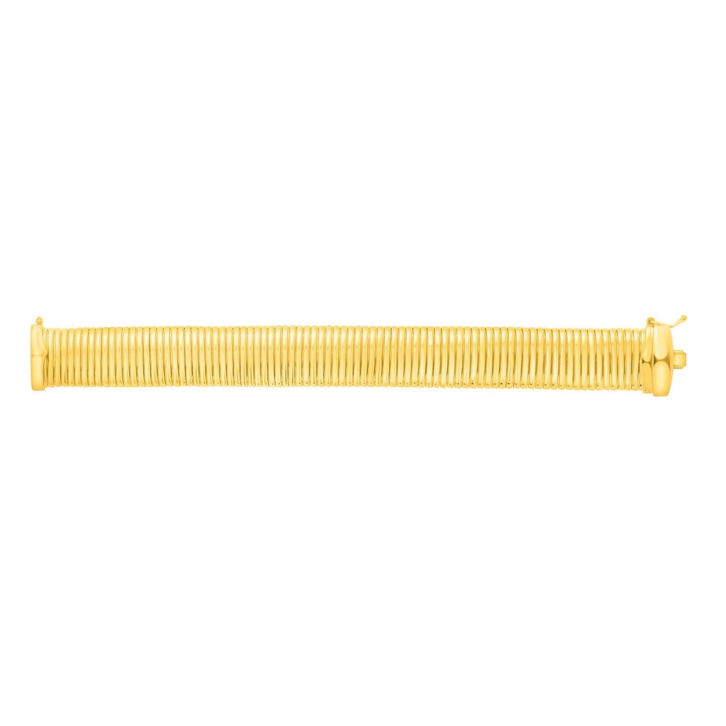 Sterling Silver Yellow Gold Plated Thick Tubogas Bracelet (16.00 mm)