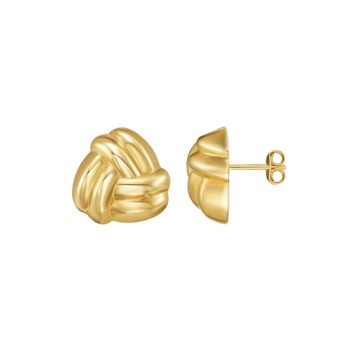 14K Yellow Gold Large Double Knot Earrings