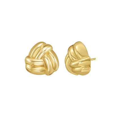 14K Yellow Gold Large Double Knot Earrings