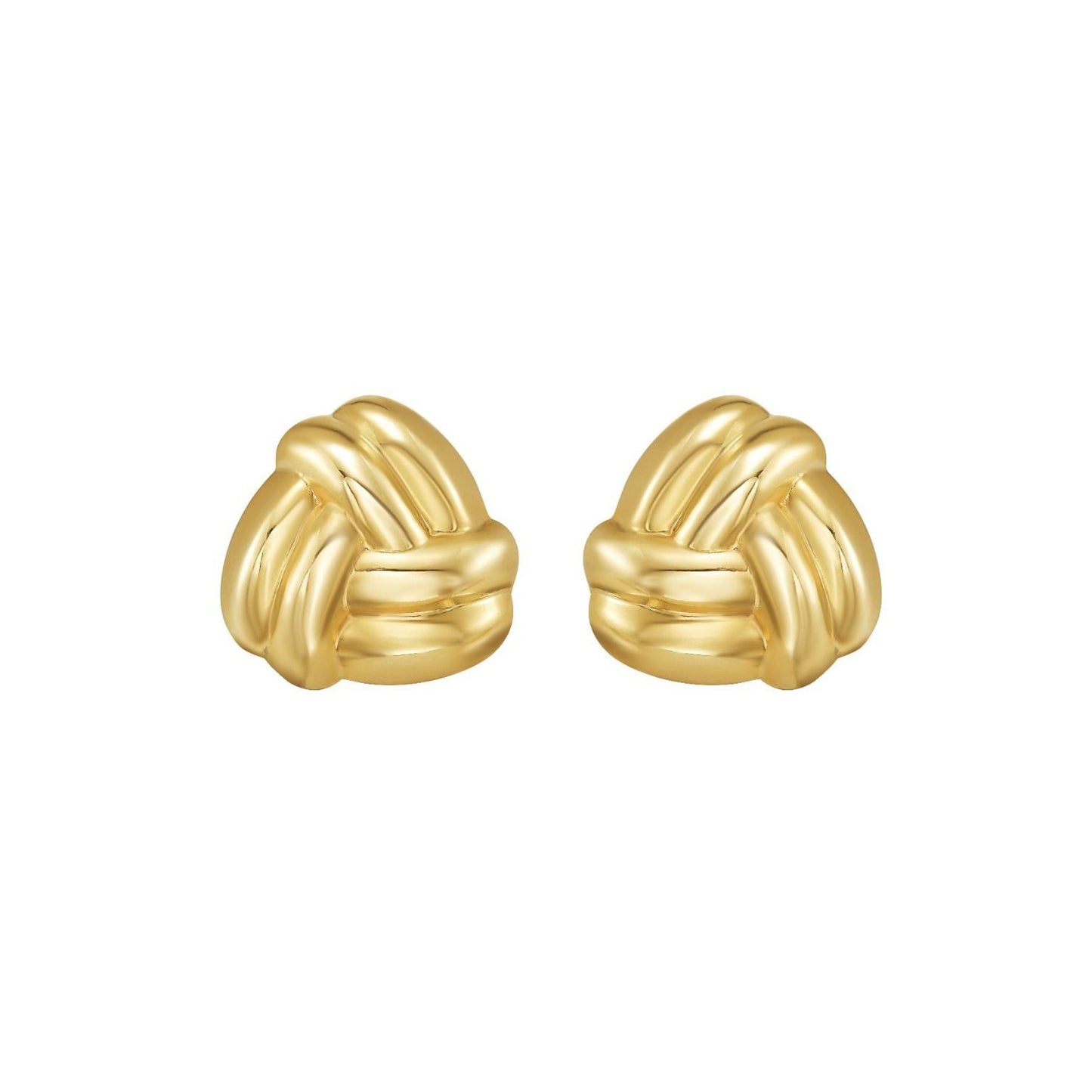 14K Yellow Gold Large Double Knot Earrings