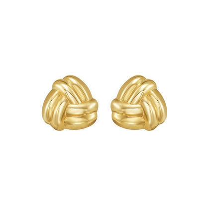 14K Yellow Gold Large Double Knot Earrings