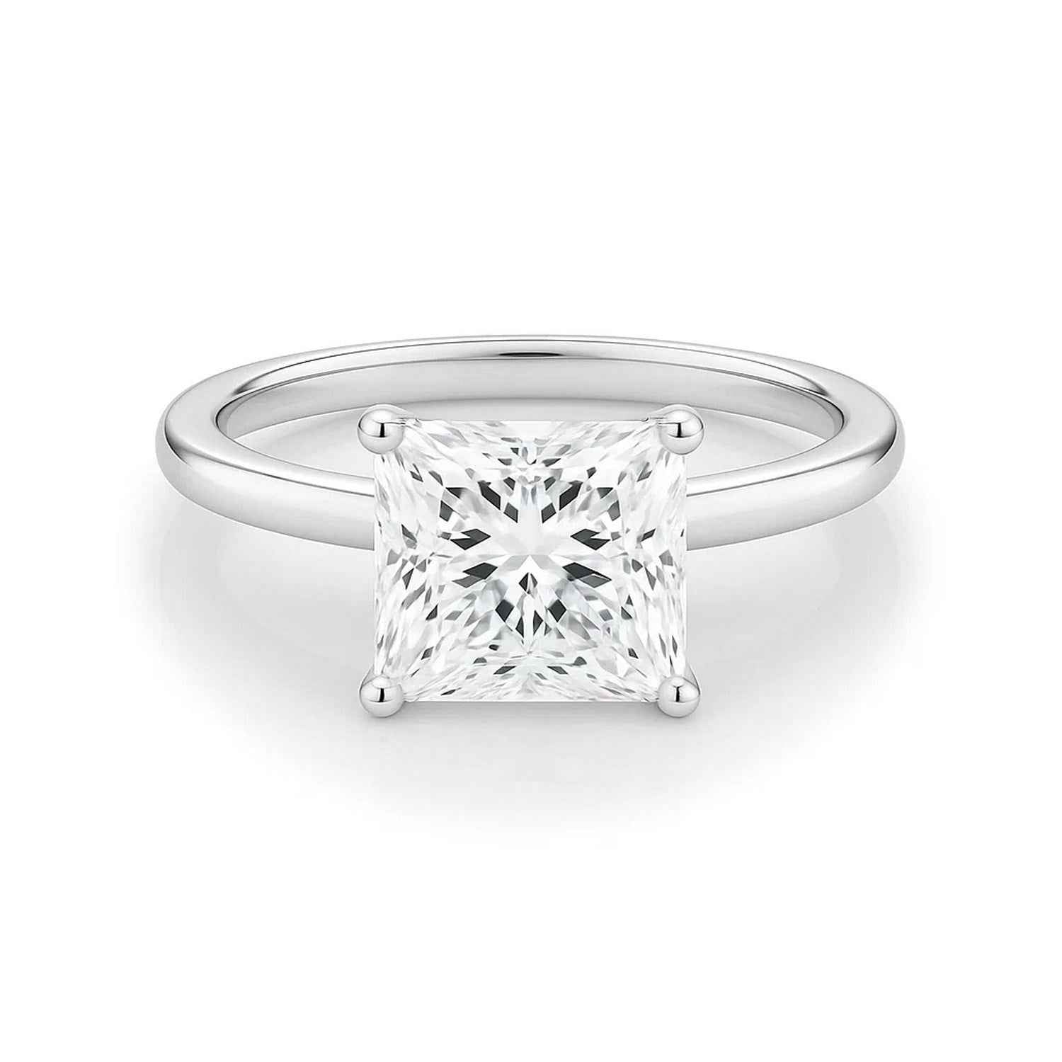 14k white gold ring set with lab-grown diamonds