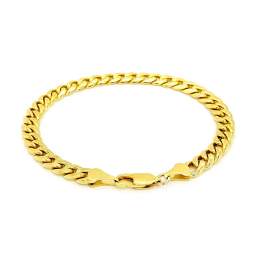 14k Yellow Gold Miami Cuban Semi Solid Bracelet (7.00 mm)