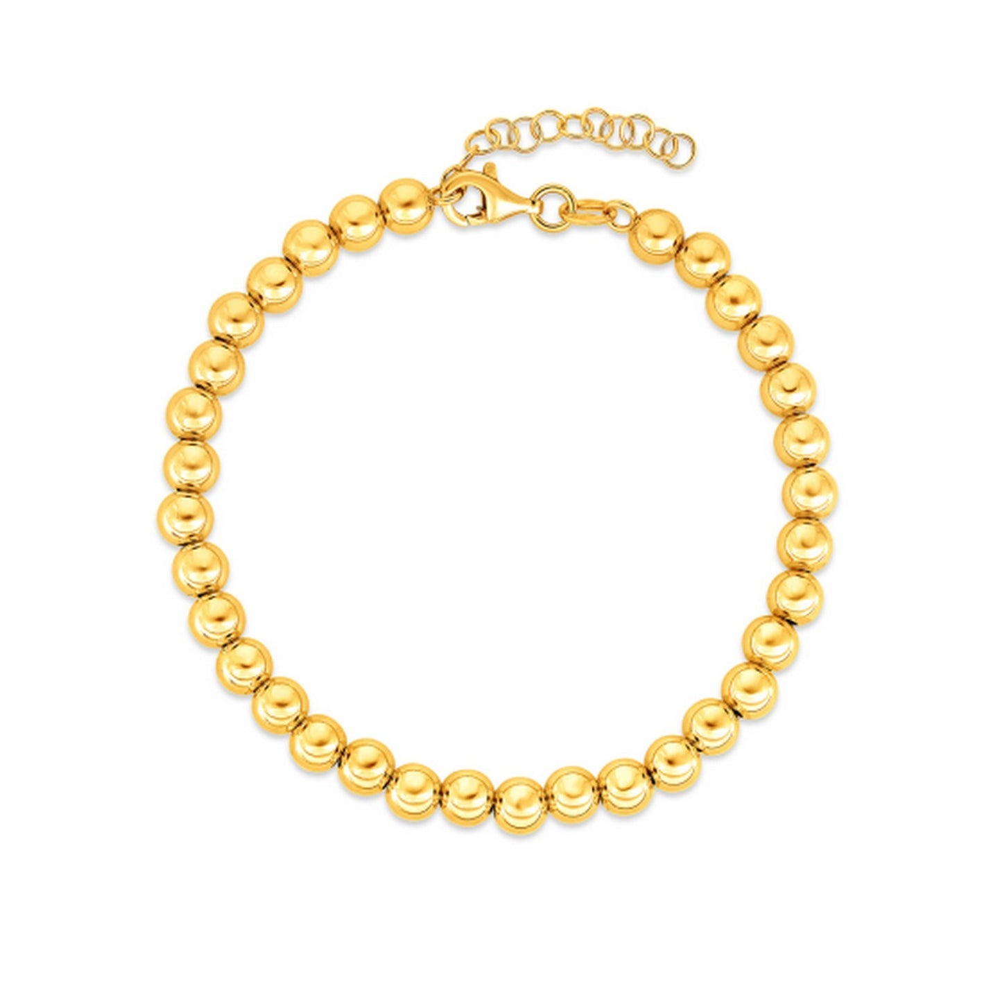14k Yellow Gold Bead Bracelet  (4.00 mm)